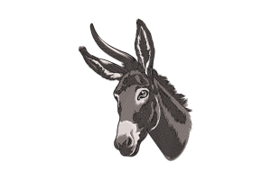 Donkey Head Embroidery Design