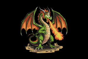 Dragon Fire Embroidery Design