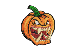 Eerie Pumpkin Embroidery Design