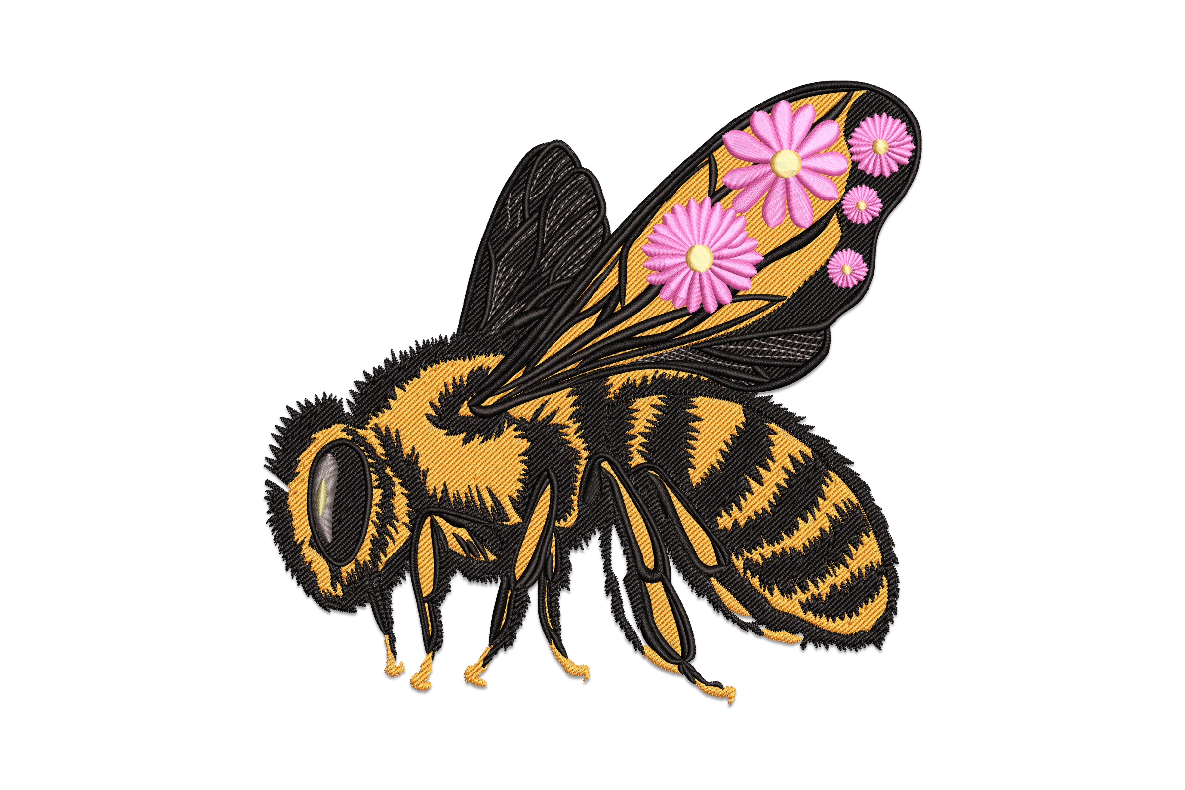 Elegant Bee Embroidery Design