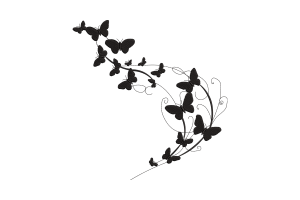 Elegant Butterfly Vine Embroidery Design
