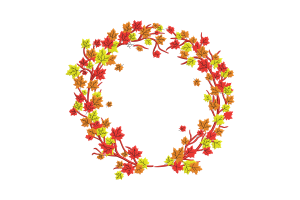 Elegant Fall Wreath Embroidery Design