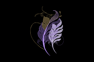 Premium Elegant Feather Embroidery Design
