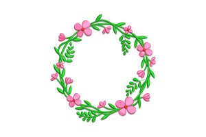 Elegant Floral Wreath Embroidery Design