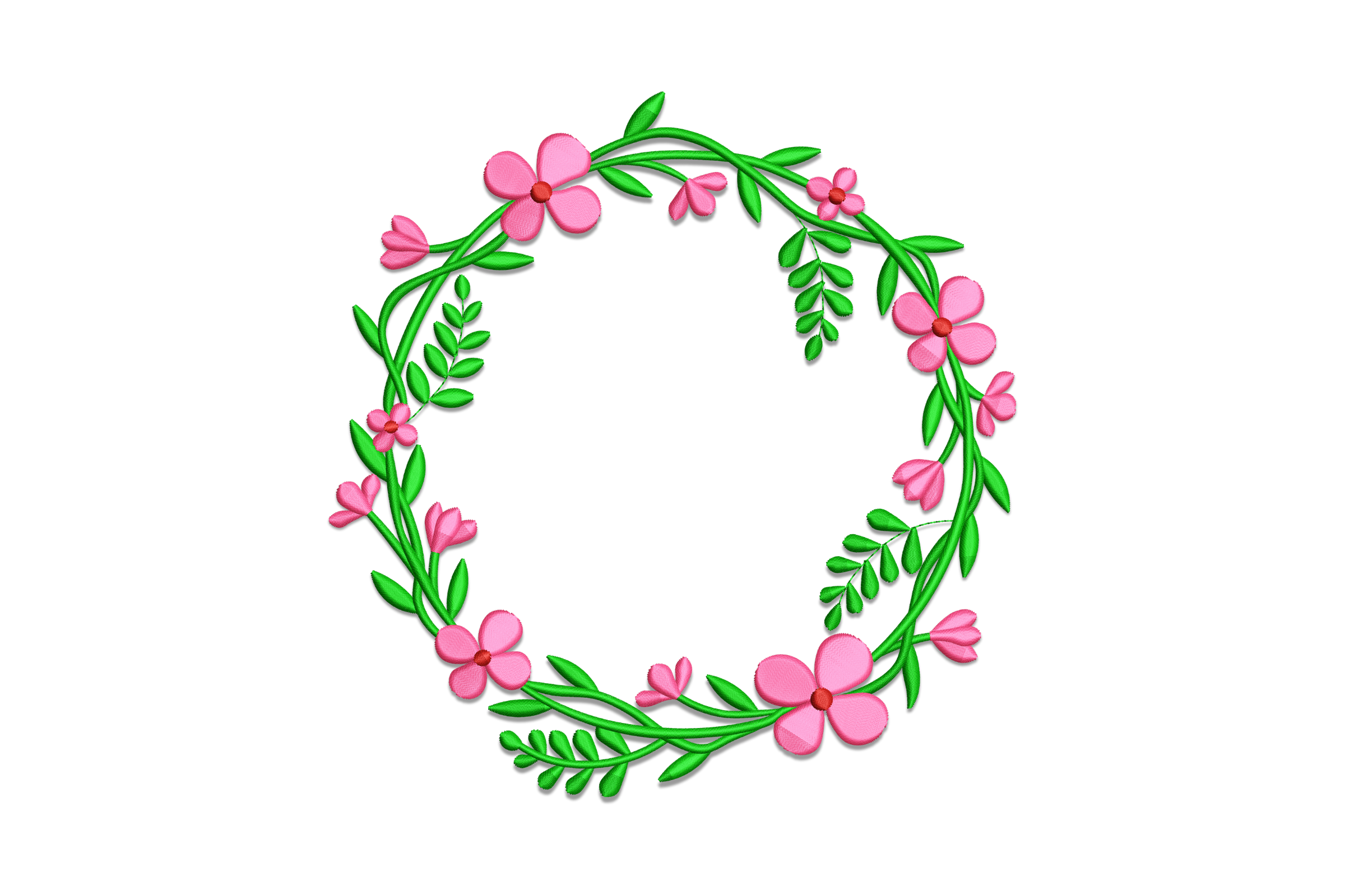 Elegant Floral Wreath Embroidery Design
