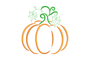 Fall Pumpkin Outline Embroidery Design