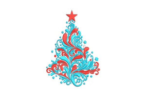 Festive Christmas Tree Machine Embroidery Design