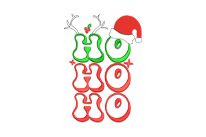 Festive Ho Ho Ho Christmas Embroidery Design