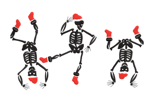 Festive Skeleton Trio Embroidery Design