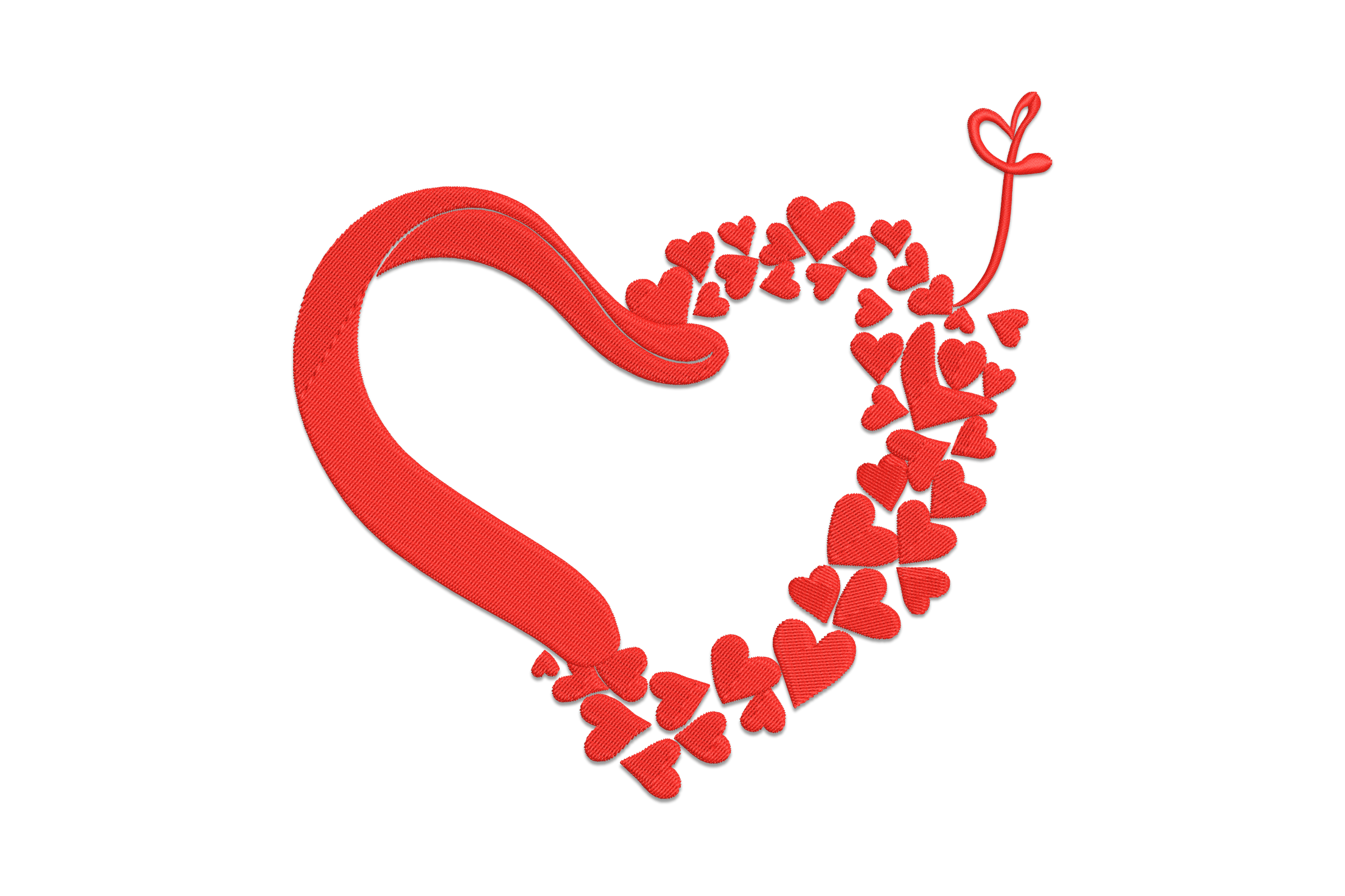 Floating Hearts Embroidery Design