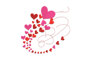 Floating Hearts Embroidery Design