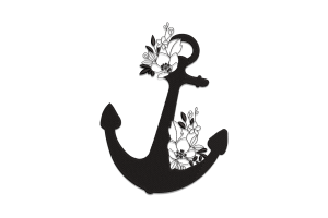 Floral Anchor Embroidery Design