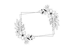 Floral Frame Embroidery Design