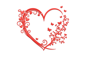 Floral Heart Embroidery Design File