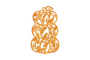 Floral Pumpkin Stack Embroidery Design