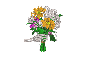 Floral Skull Bouquet Embroidery Design