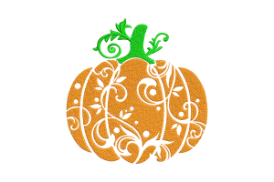 Floral Swirl Pumpkin Embroidery Design