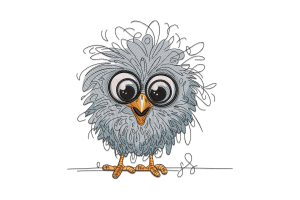 Fluffy Owl Embroidery Design