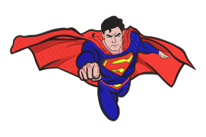 Flying Superman Embroidery Design