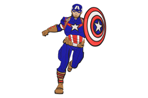 Free Captain America Action Pose Embroidery Design