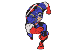 Free Captain America Heroic Stance Embroidery Design