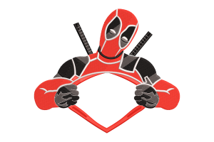 Free Deadpool Heart Frame Embroidery Design