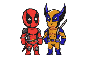 Free Deadpool & Wolverine Chibi Embroidery Design
