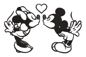 Free Mickey and Minnie Love Embroidery Design