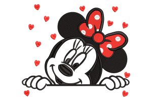 Free Minnie Mouse Love Embroidery Design