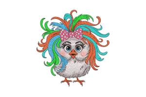 Funky Chick Embroidery Design