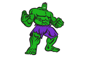 Furious Hulk Embroidery Design