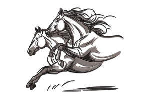 Galloping Horse Embroidery Design