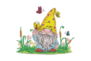 Garden Gnome Embroidery Design