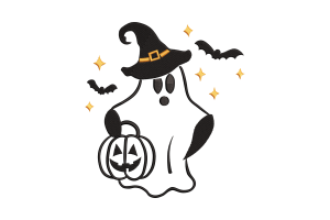 Ghostly Halloween Embroidery Design