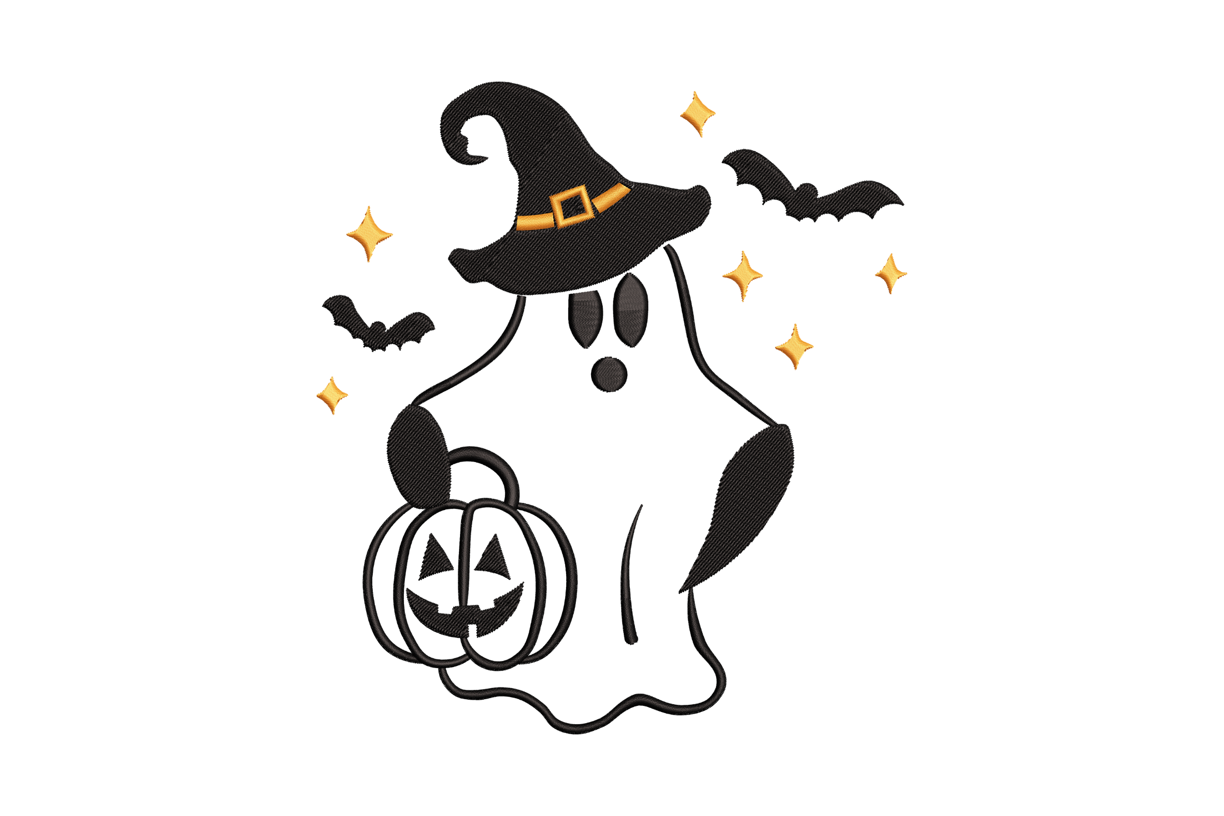 Ghostly Halloween Embroidery Design