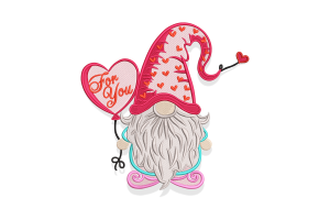 Gnome Love Machine Embroidery Design