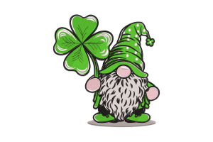 Gnome with Four-Leaf Clover Embroidery Design