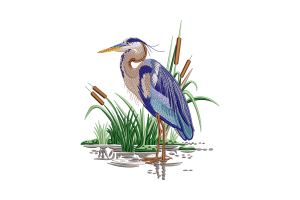 Great Blue Heron Embroidery Design