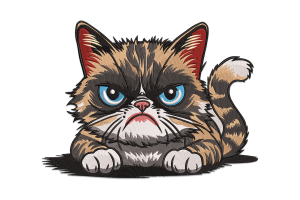Grumpy Cat Embroidery Design
