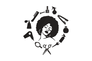 Hair Stylist Afro Woman Embroidery Design