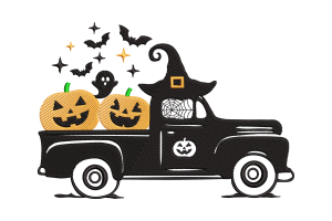 Halloween Boo Ghost Pumpkin Embroidery Design