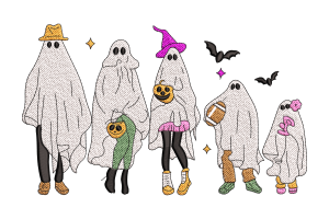 Halloween Ghost Family Embroidery Design
