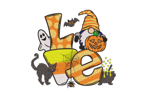Halloween Love Embroidery Design