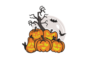 Halloween Pumpkin Stack Embroidery Design