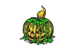 Halloween Pumpkin with Green Ooze Embroidery Design