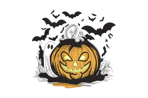 Halloween Spooky Pumpkin Embroidery Design