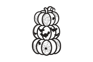 Halloween Stacked Pumpkins Embroidery Design