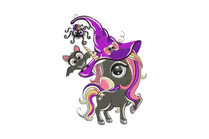 Halloween Unicorn Embroidery Design