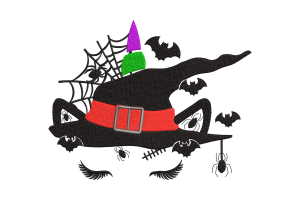 Halloween Witch Hat Machine Embroidery Design