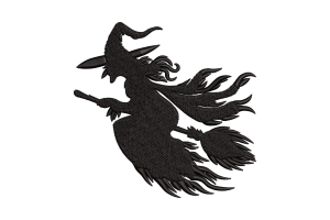 Halloween Witch Silhouette Embroidery Design